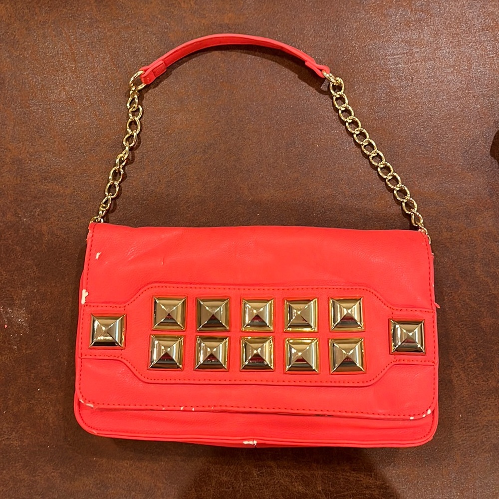 Betsey Johnson Coral & Gold Purse
